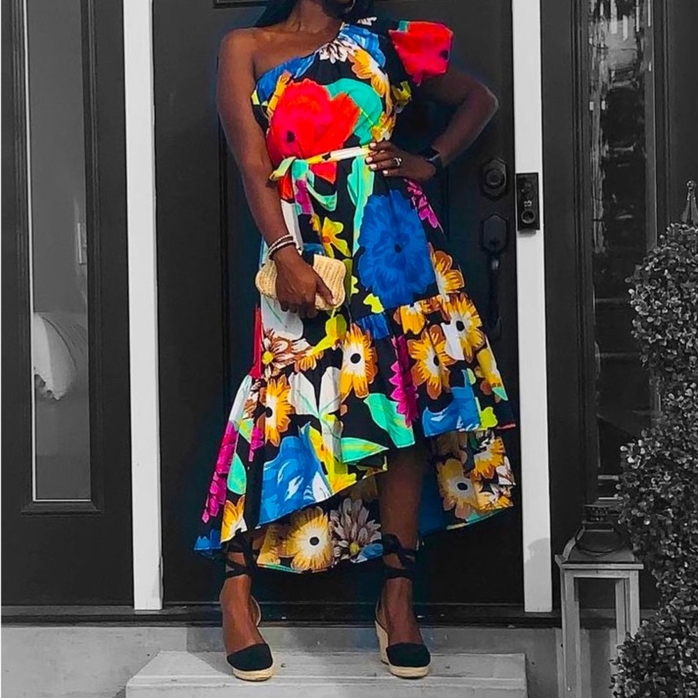 Christopher John Rogers x Target Vibrant Floral Puff Sleeve Dress